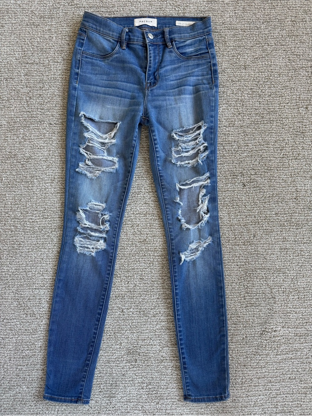 PacSun Distressed Dark Blue Skinny Jeans for Women